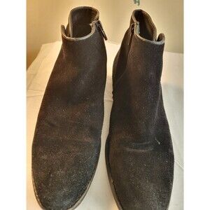 Women's Size 40 Black Boots, Velvet Look, Good Cond., Can't See Brand